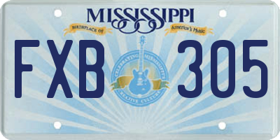 MS license plate FXB305