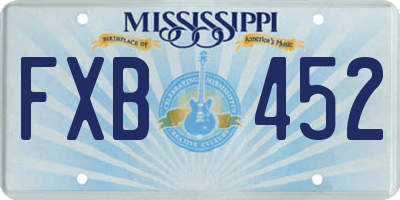 MS license plate FXB452