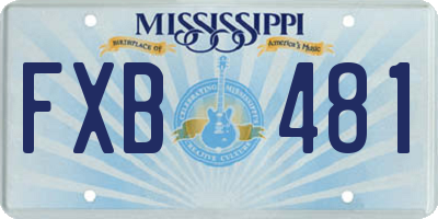 MS license plate FXB481