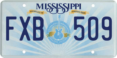 MS license plate FXB509