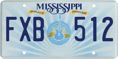 MS license plate FXB512