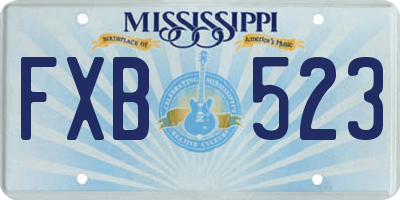 MS license plate FXB523