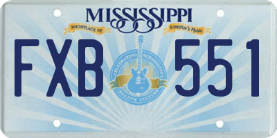 MS license plate FXB551