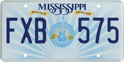 MS license plate FXB575