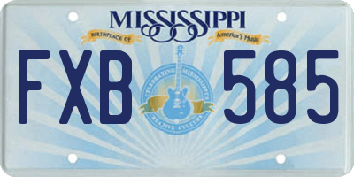 MS license plate FXB585