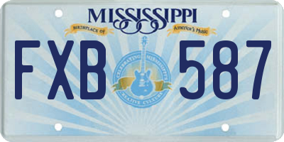MS license plate FXB587