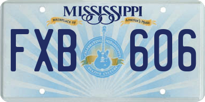 MS license plate FXB606