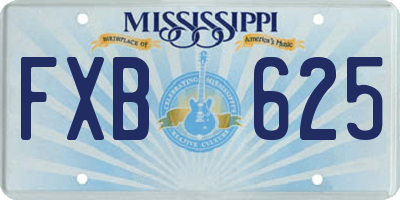 MS license plate FXB625