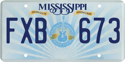 MS license plate FXB673