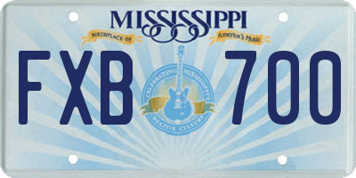 MS license plate FXB700