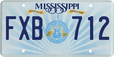 MS license plate FXB712