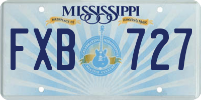 MS license plate FXB727