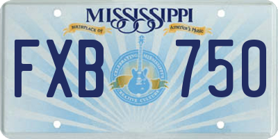 MS license plate FXB750