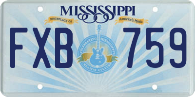 MS license plate FXB759