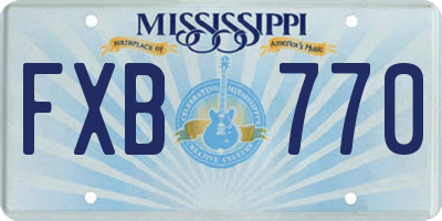 MS license plate FXB770