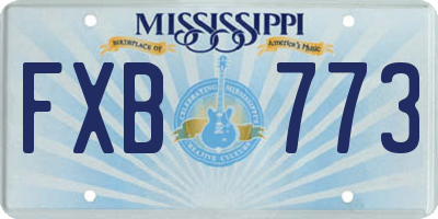 MS license plate FXB773