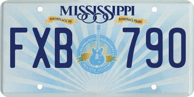 MS license plate FXB790