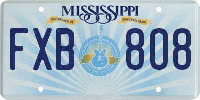 MS license plate FXB808
