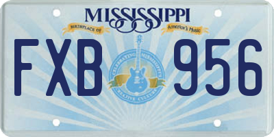 MS license plate FXB956