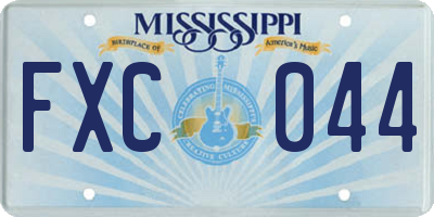 MS license plate FXC044