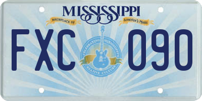 MS license plate FXC090