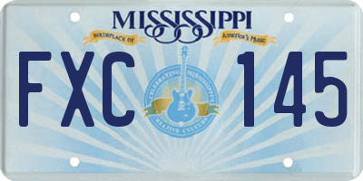 MS license plate FXC145