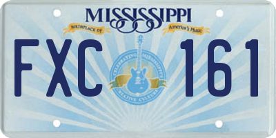 MS license plate FXC161
