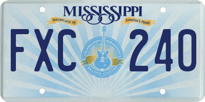 MS license plate FXC240