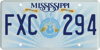 MS license plate FXC294
