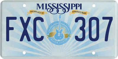 MS license plate FXC307