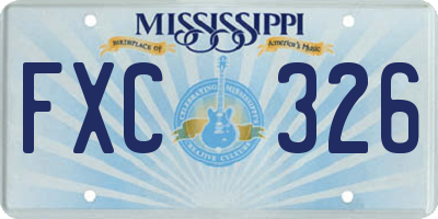 MS license plate FXC326