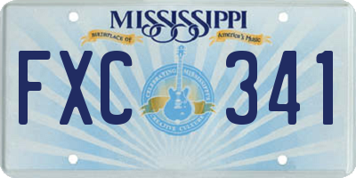 MS license plate FXC341