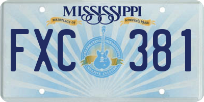 MS license plate FXC381
