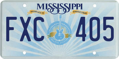 MS license plate FXC405