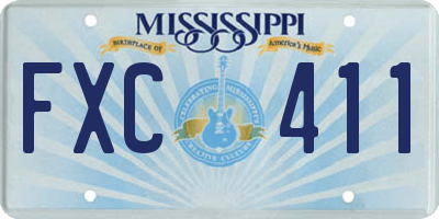 MS license plate FXC411