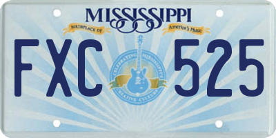 MS license plate FXC525