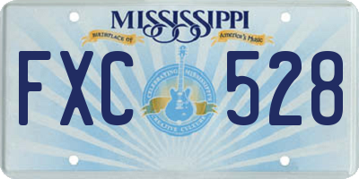 MS license plate FXC528