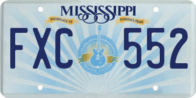 MS license plate FXC552