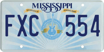 MS license plate FXC554
