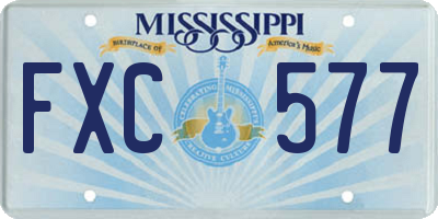 MS license plate FXC577