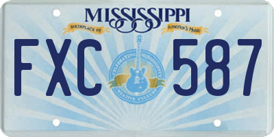 MS license plate FXC587