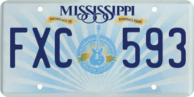 MS license plate FXC593
