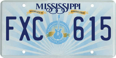 MS license plate FXC615