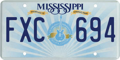 MS license plate FXC694