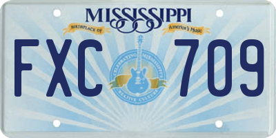 MS license plate FXC709