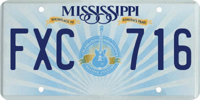 MS license plate FXC716