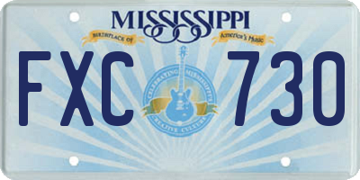 MS license plate FXC730