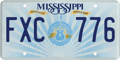 MS license plate FXC776