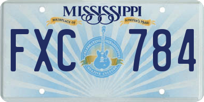 MS license plate FXC784