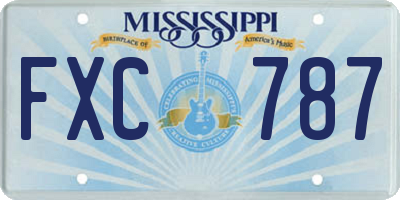 MS license plate FXC787